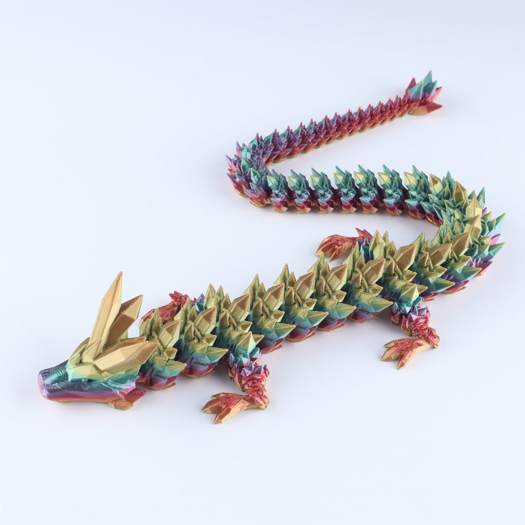 3D Crystal Dragon Articulated Fidget Toy — Flexible Joints, Satisfying Sensory Desk Toy for Kids & Adults, Unique Gift Idea