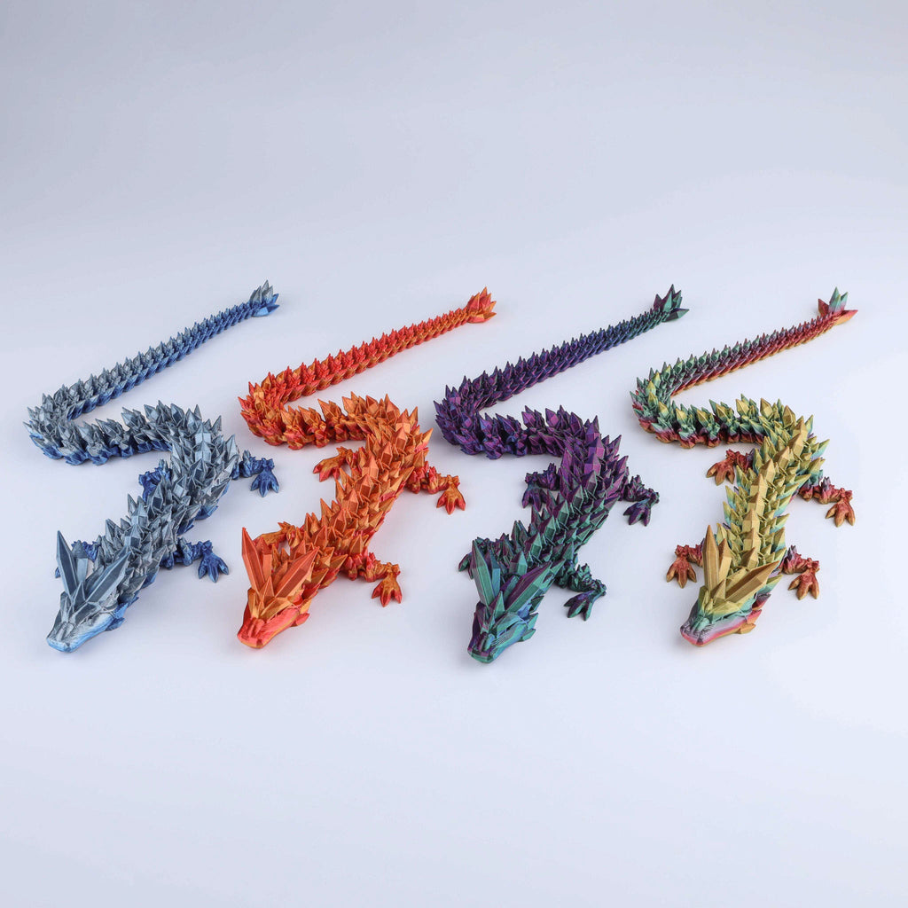 3D Crystal Dragon Articulated Fidget Toy — Flexible Joints, Satisfying Sensory Desk Toy for Kids & Adults, Unique Gift Idea