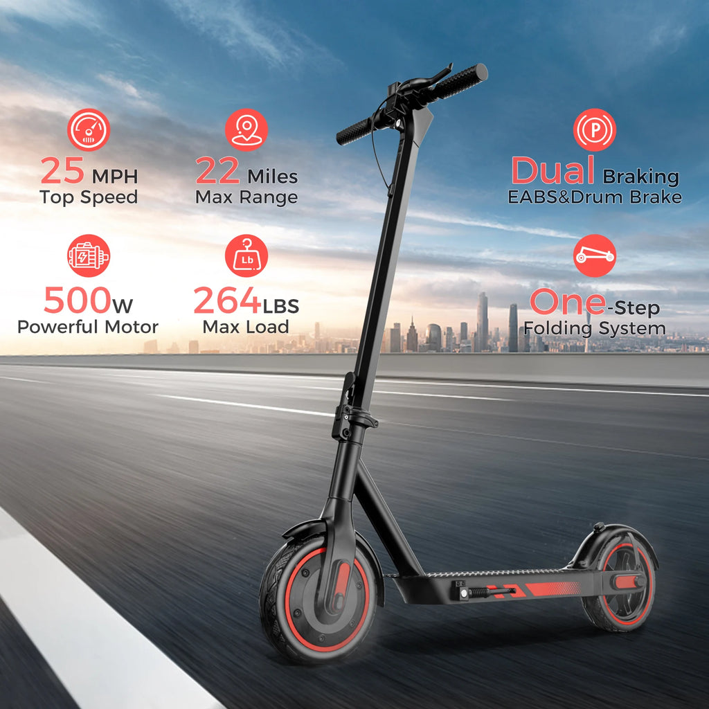 V10 Foldable Electric Scooter | 500W Motor, 25-Mile Range | Adults