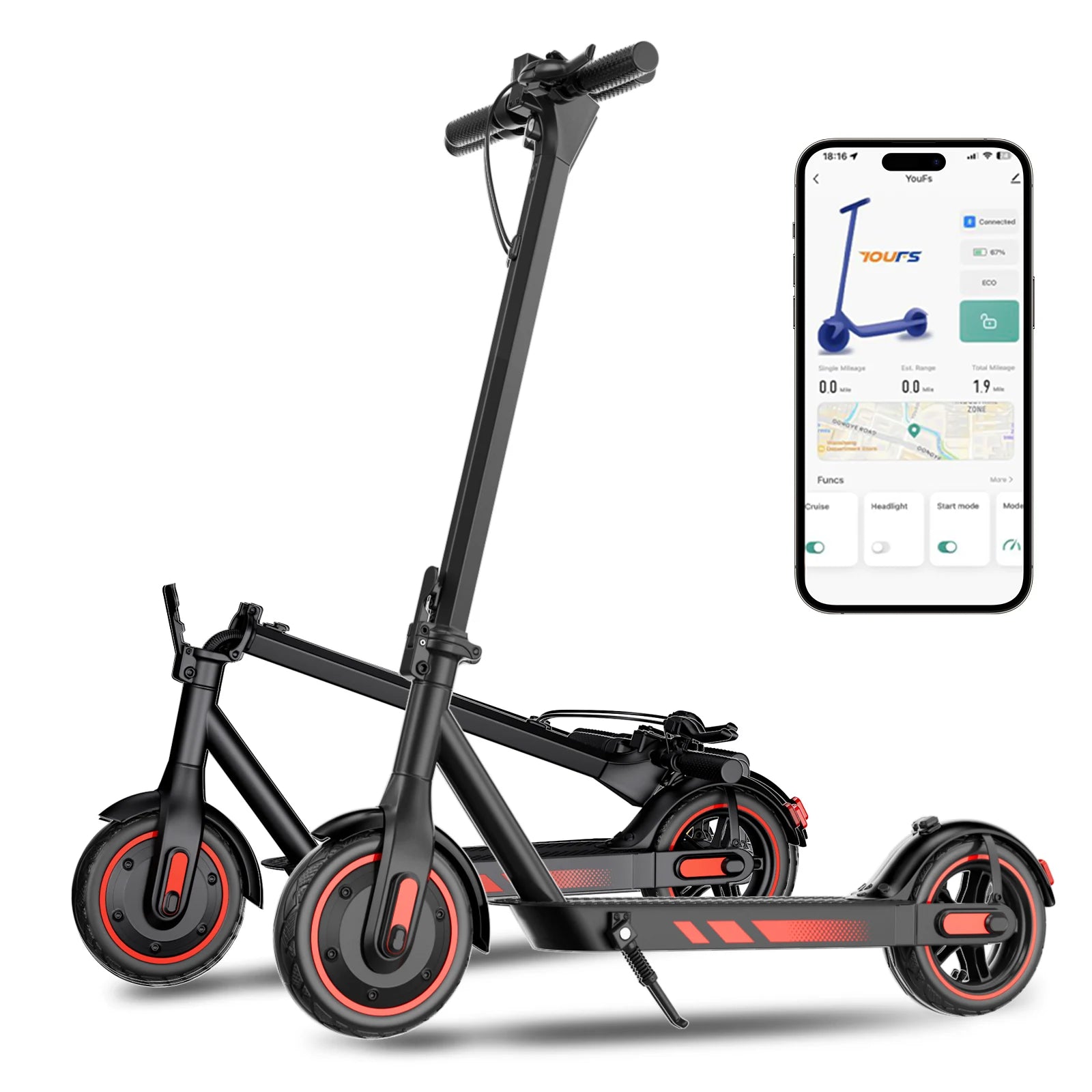 V10 Foldable Electric Scooter | 500W Motor, 25-Mile Range | Adults