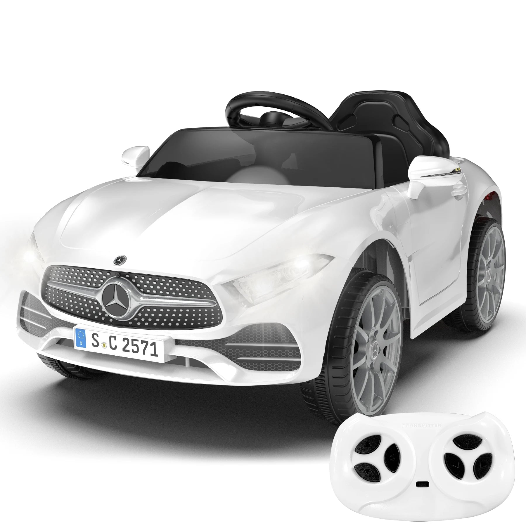 Mercedes-Benz Kids 12V Electric Ride-On Car with Remote Control | Ages 2–5 | White