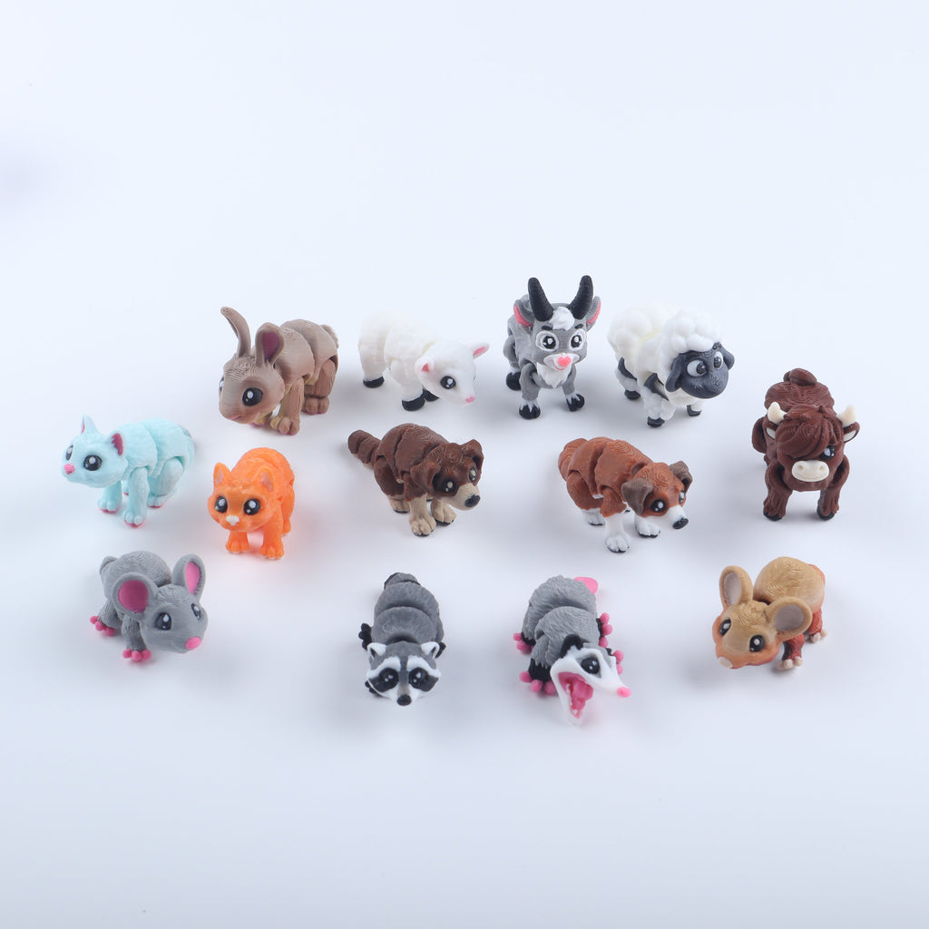Mini Forest & Farm Animal Fidget Toy Pack — 15-Piece Sensory Collectible Set for Kids, Perfect Party Favor & Stocking Stuffer Gift