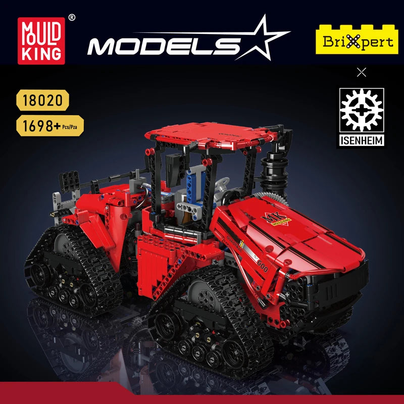 Mould King 18020 Technical Pneumatic Crawler Tractor Building Block Toy RC Car MOC-35270 - App-Controlled Remote Vehicle, Kids Construction Brick Set, Perfect Christmas Gift