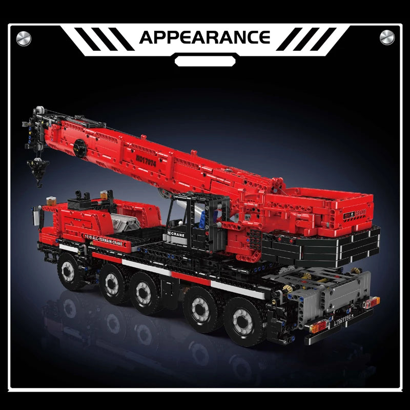 Mould King 17073 17074 Technical RC LTM 1110 Crane Building Block Toy - App-Controlled Engineering Truck, Kids Construction Brick Set, Perfect Christmas Gift